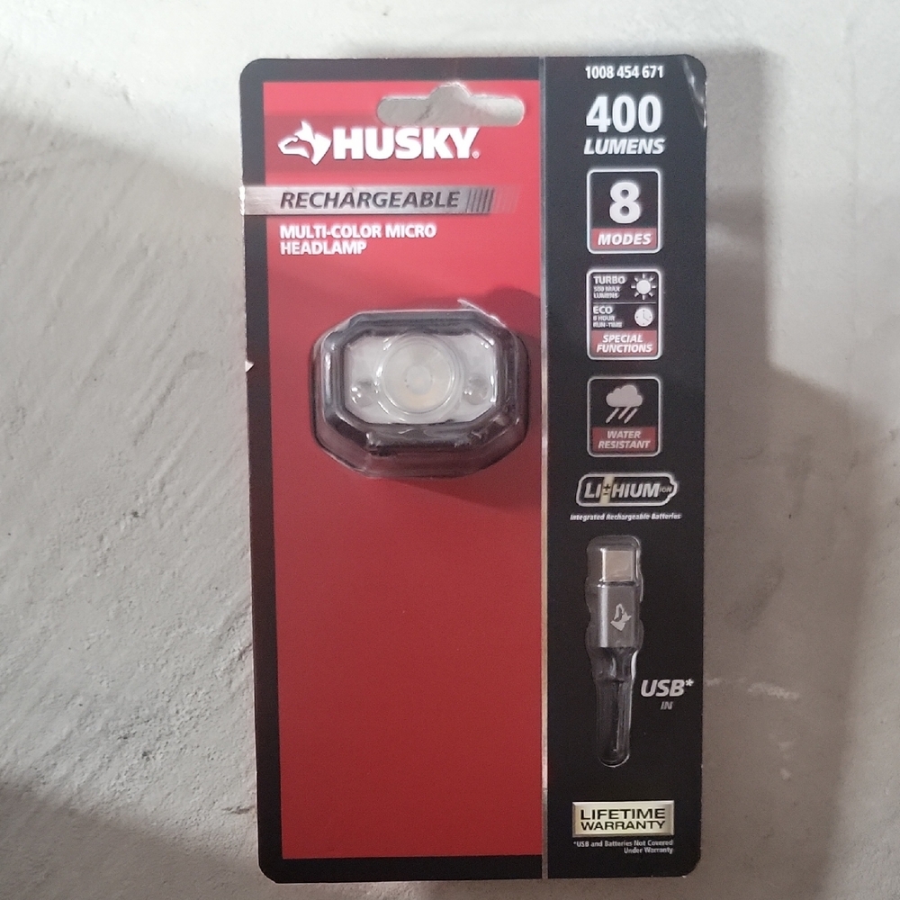 Husky Rechargeable Multi-CoHusky Rechargeable Multi-Color Micro Headlamp - Black